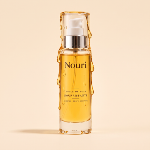 Nouri, huile de soin nourrissante pour massage, corps et cheveux