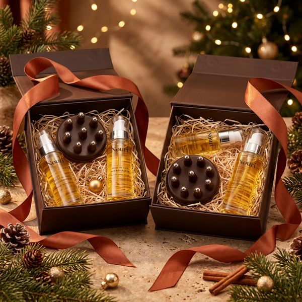 Pack Cadeaux Nouri : 2 coffrets, 2 brosses et 4 huiles
